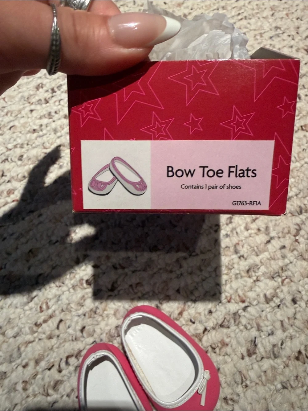American Girl Doll Pink Bow Toe Flat